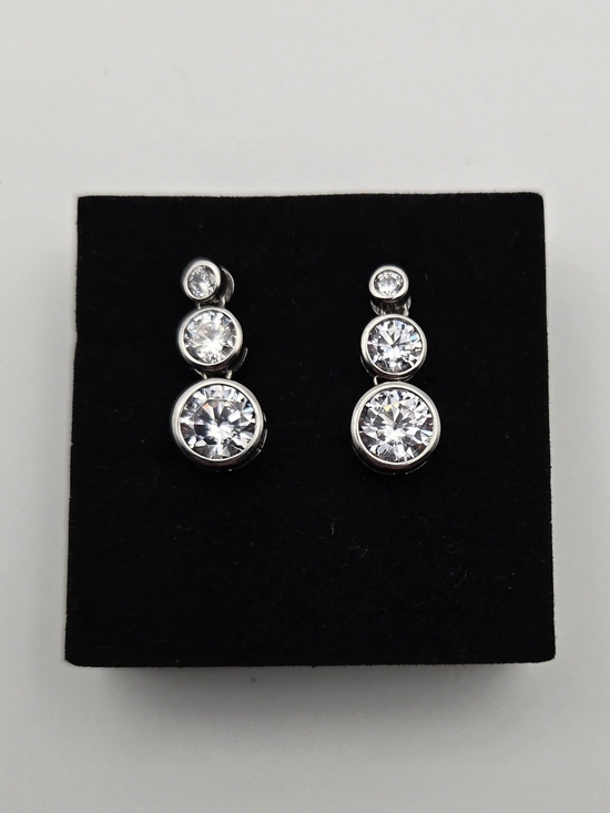 Jewelry - ✨ 925 Sterling Silver Cubic Zirconia Drop Earrings – New ✨